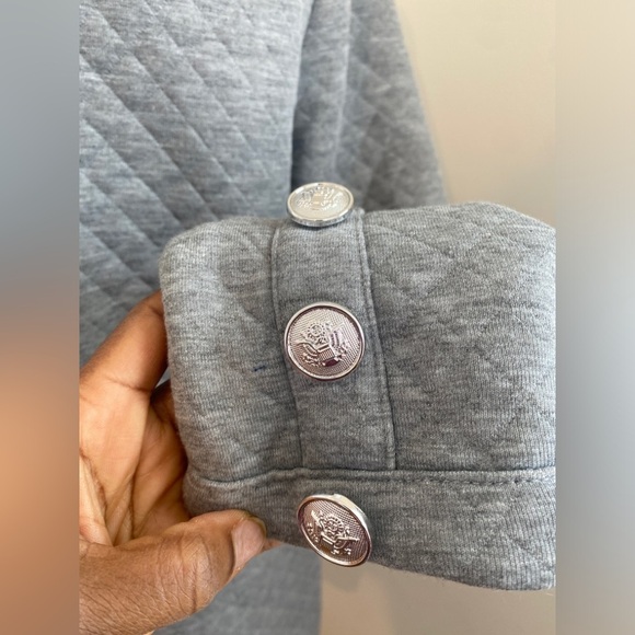 Aqua Two- Piece Set Quilted Cropped Jacket and Skirt Heather Gray Sz M - Picture 5 of 8